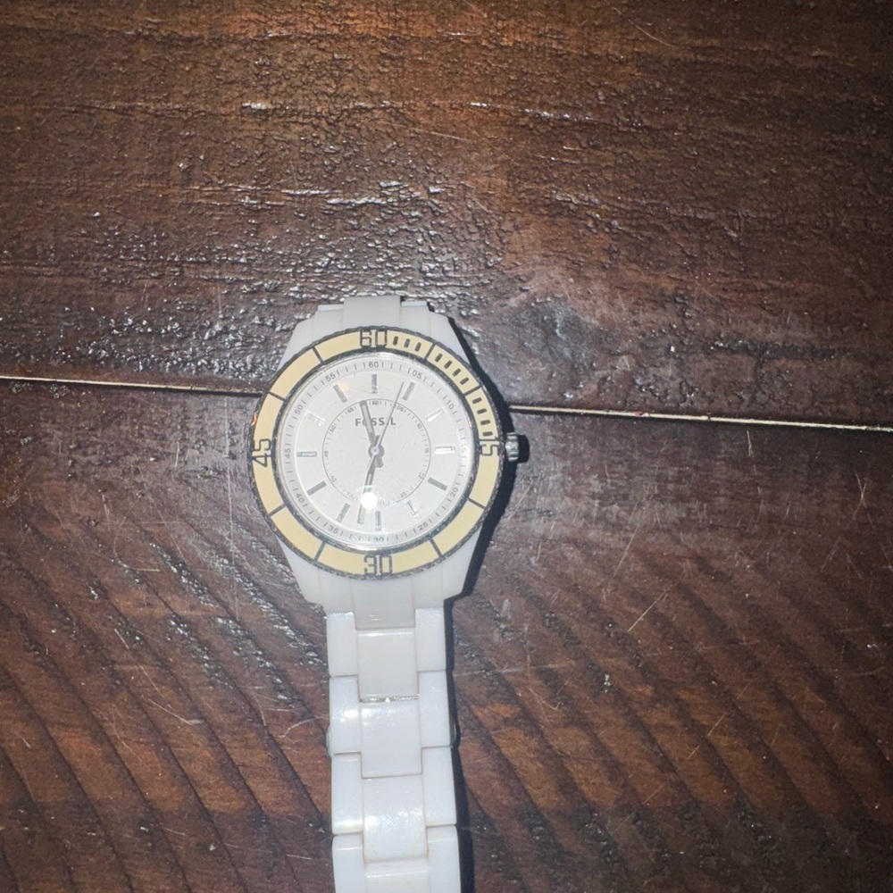 White Fossil Watch